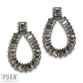 Rhinestone teardrop earring