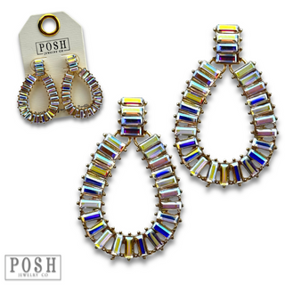 Rhinestone teardrop earring