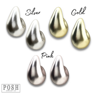 Matte finish raindrop post earring