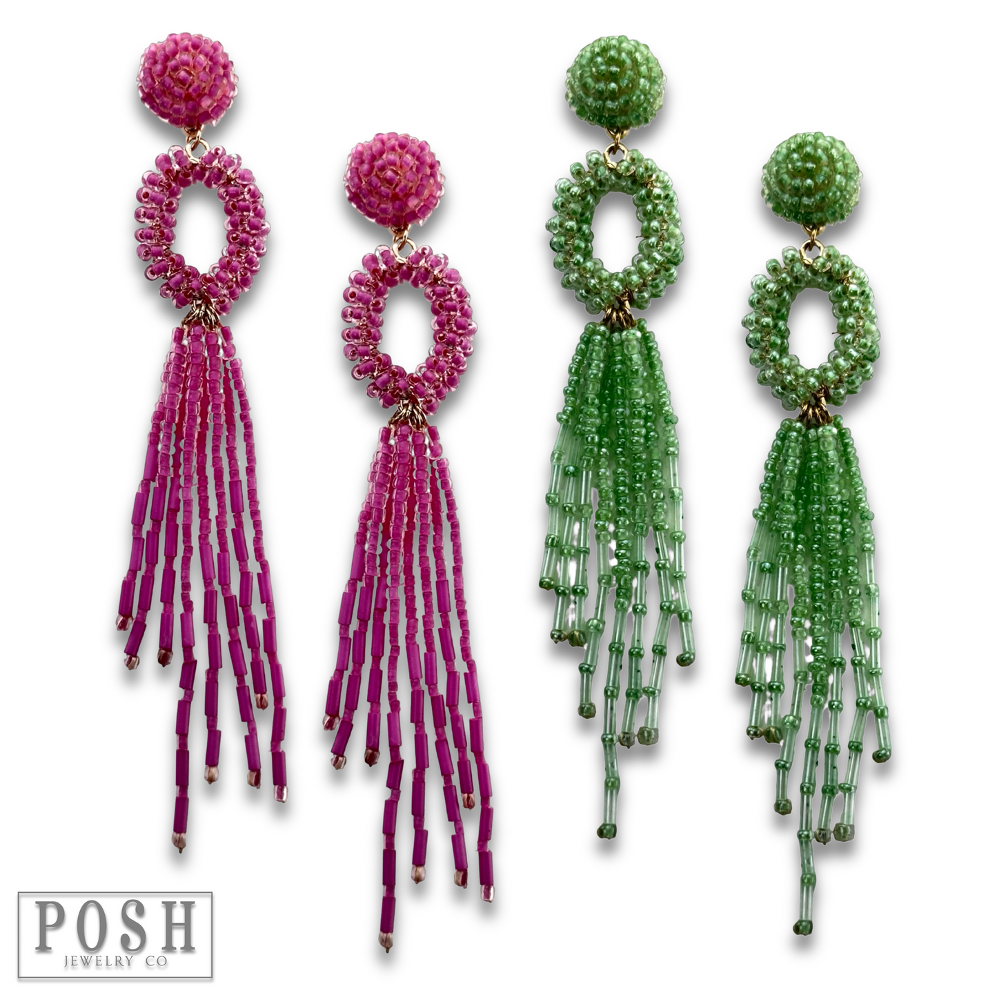 Bead fringe earring