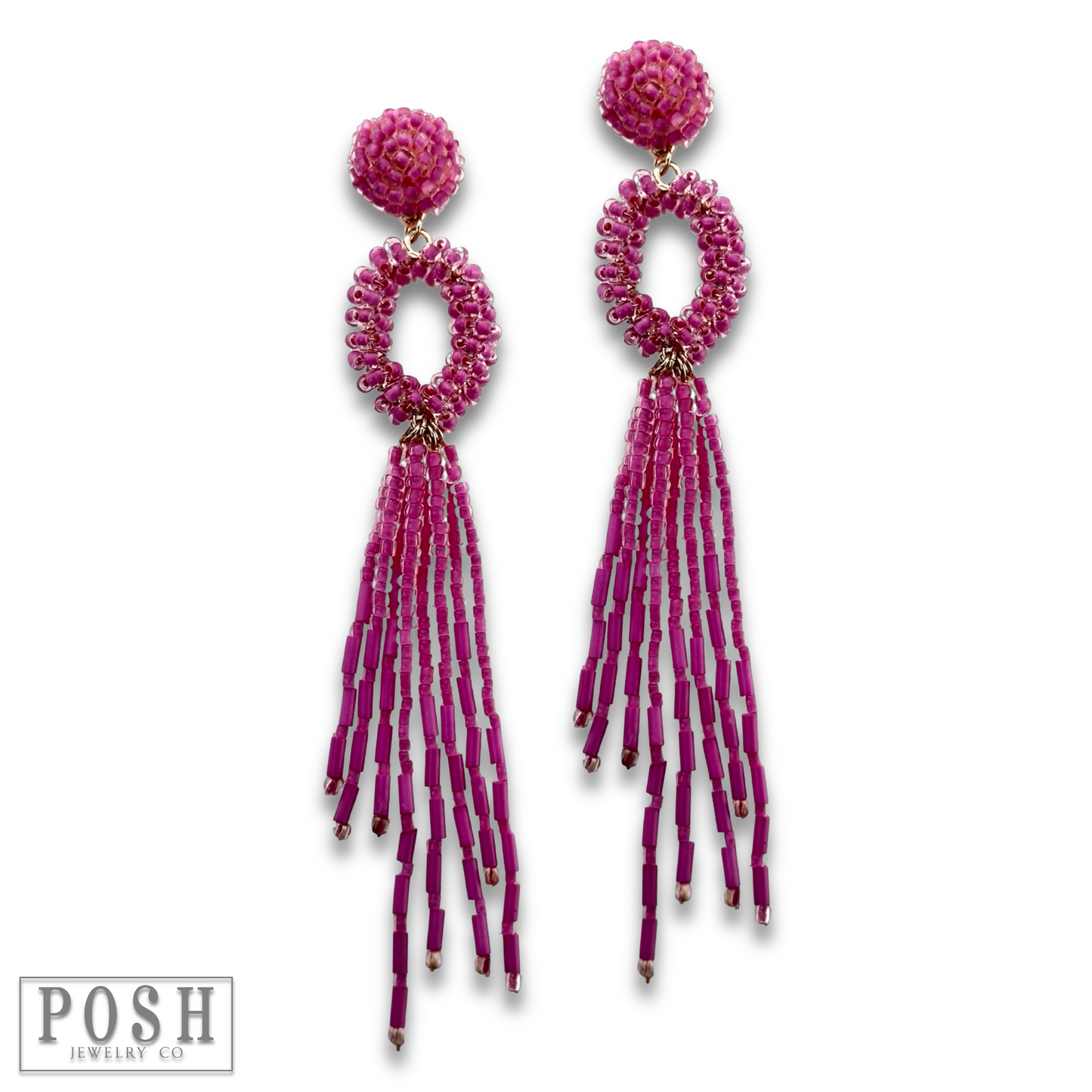 Bead fringe earring