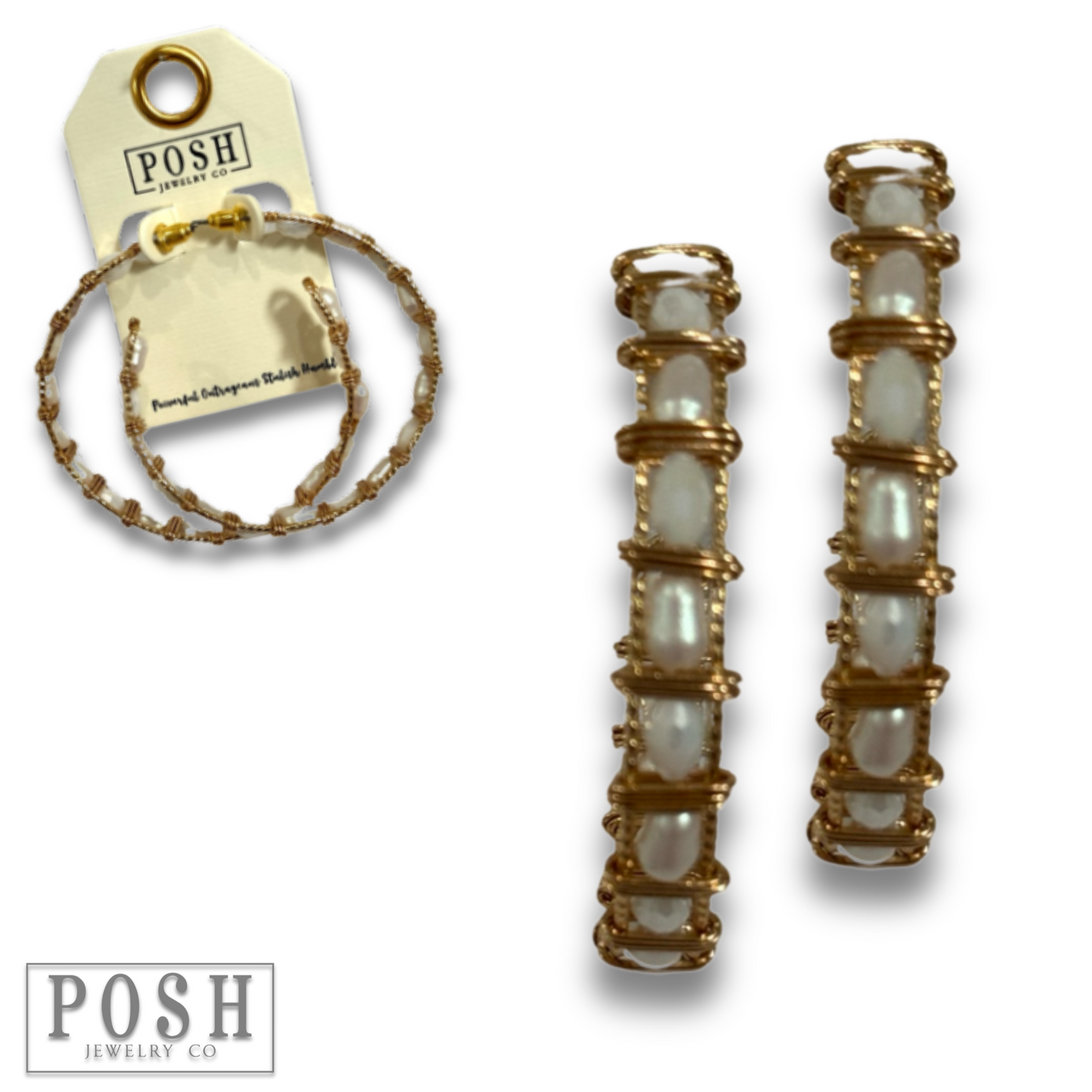 Wrapped bead hoop earring