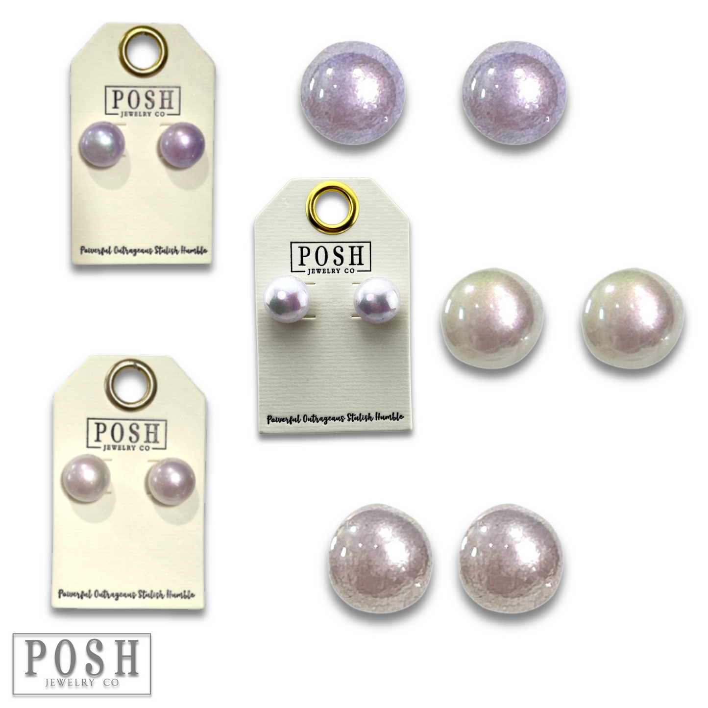 Iridescent pearl bead earring