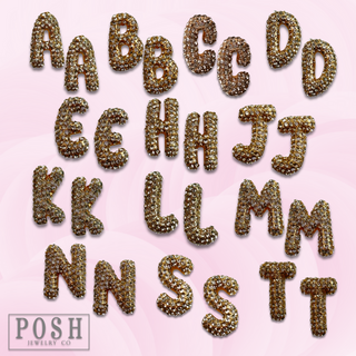 Rhinestone initial post earring