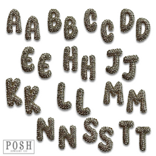 Rhinestone initial post earring