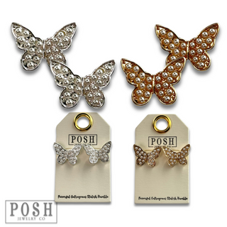 Pearl butterfly post earring