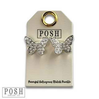 Pearl butterfly post earring