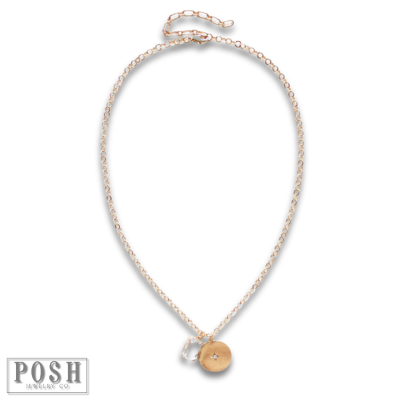 Medallion and rhinestone necklace, last call