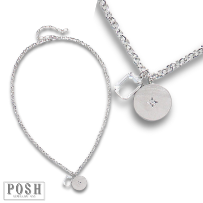 Medallion and rhinestone necklace, last call