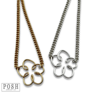 Wire flower necklace