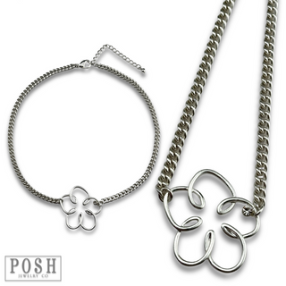 Wire flower necklace