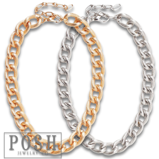 Chunky textured chain necklace