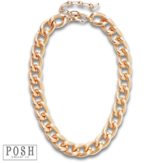 Chunky textured chain necklace