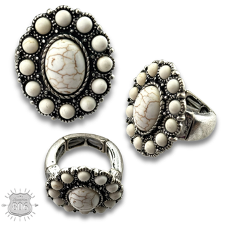 Oval stone stretch ring