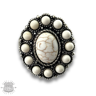 Oval stone stretch ring