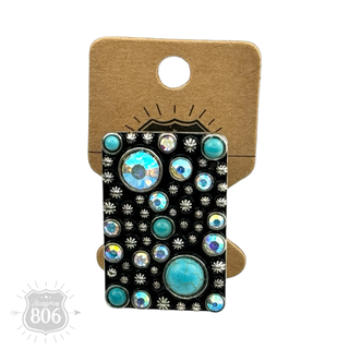 Western burnished rectangle ring