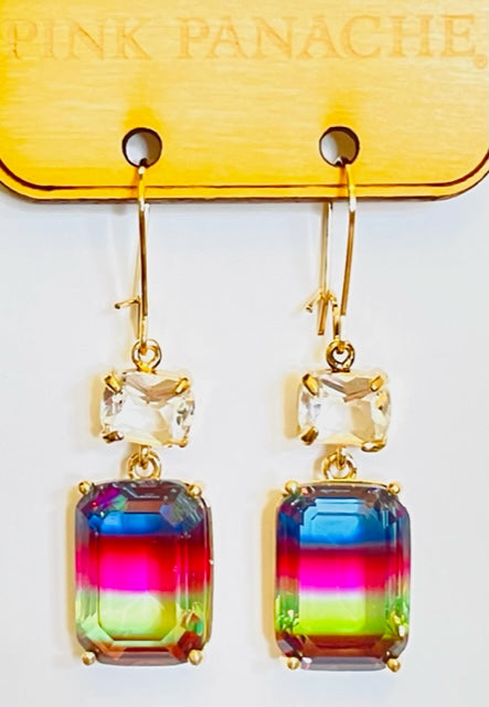 Multi-color ombre rhinestone earring, last call