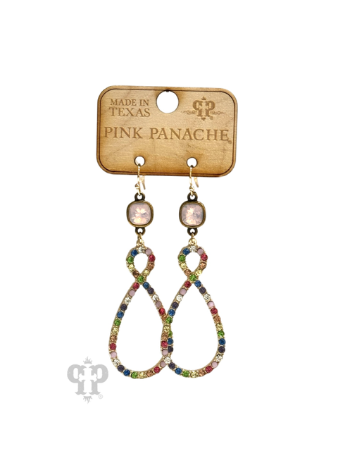 Rhinestone infinity earring, Austrian crystal