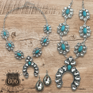 Western rhinestone arch necklace set