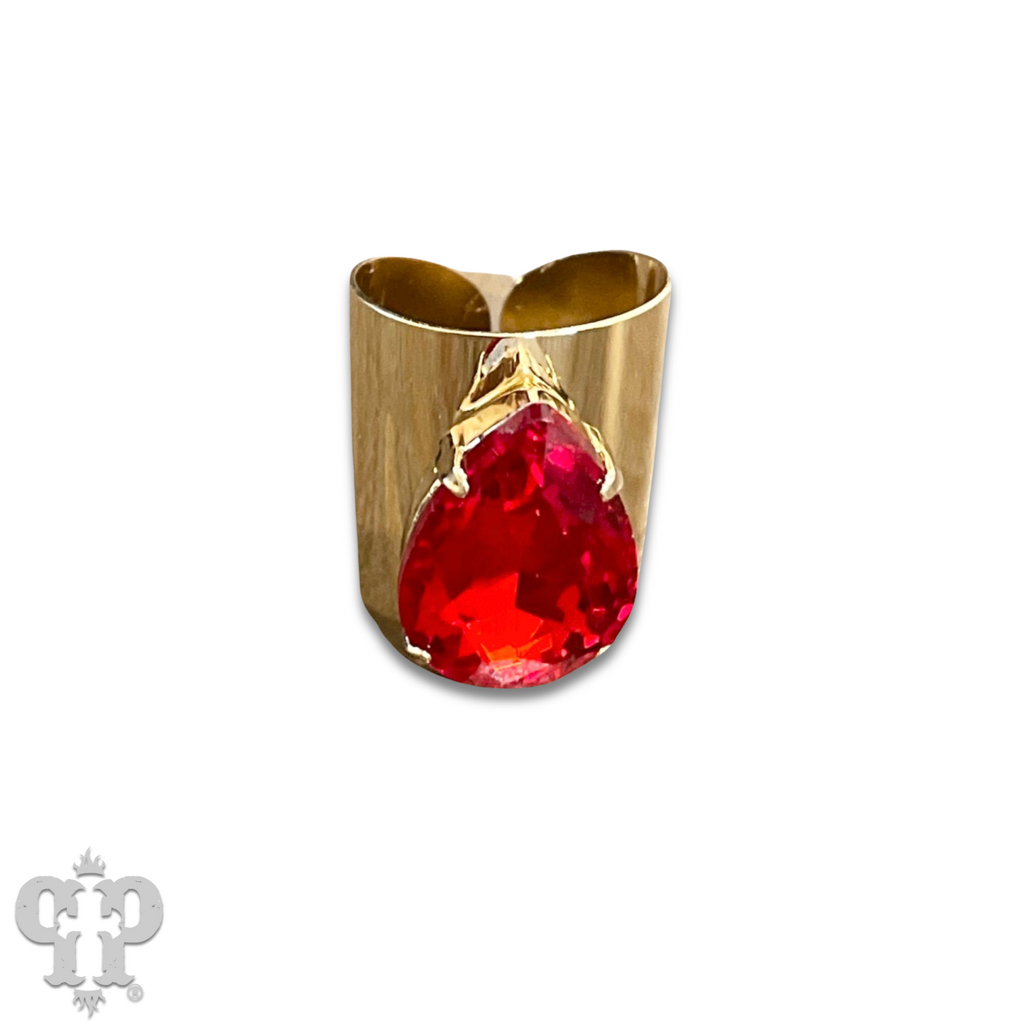 Rhinestone teardrop adjustable base ring