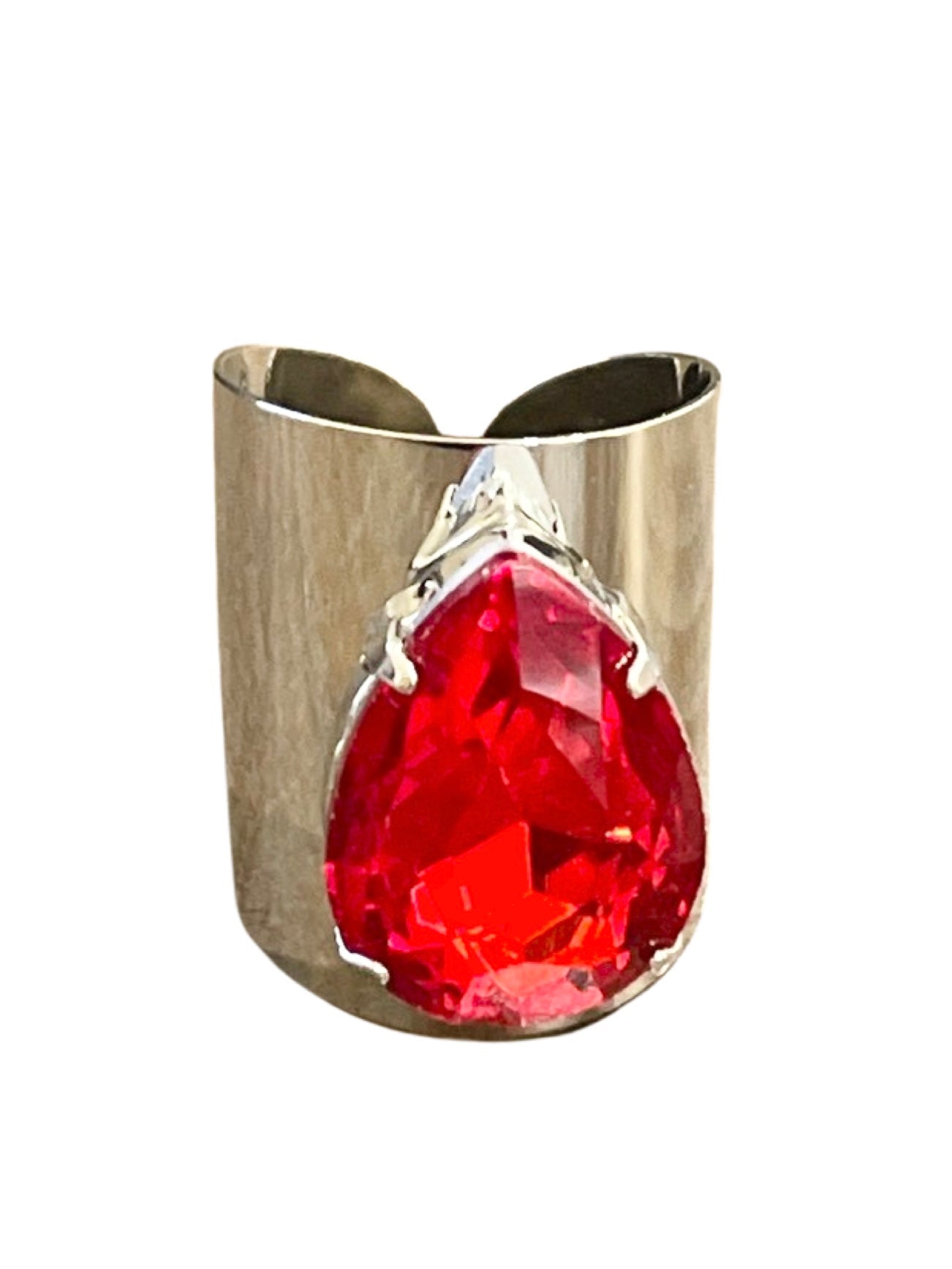 Rhinestone teardrop adjustable base ring