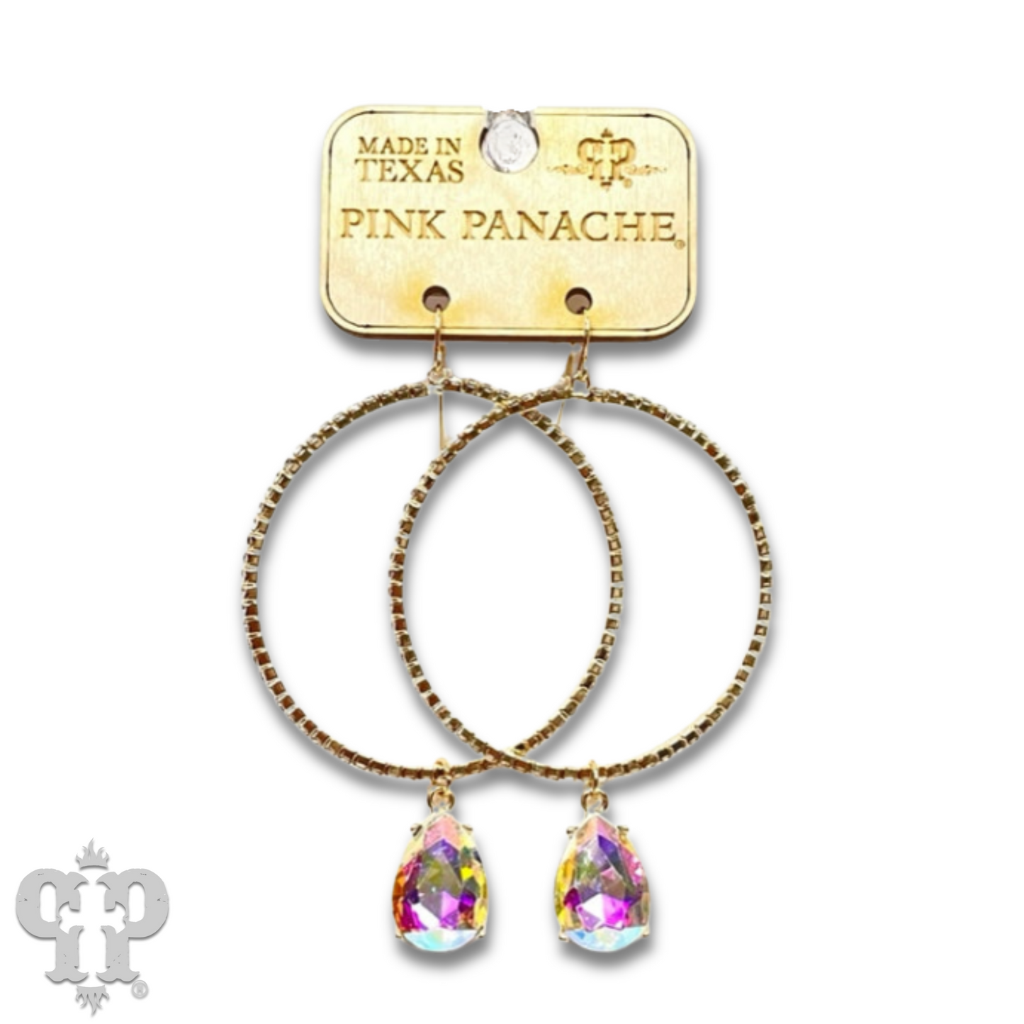 Rhinestone rimmed circle earring, last call