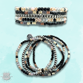 Five strand seed bead bracelet set