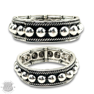 Burnished silver cuff bracelet