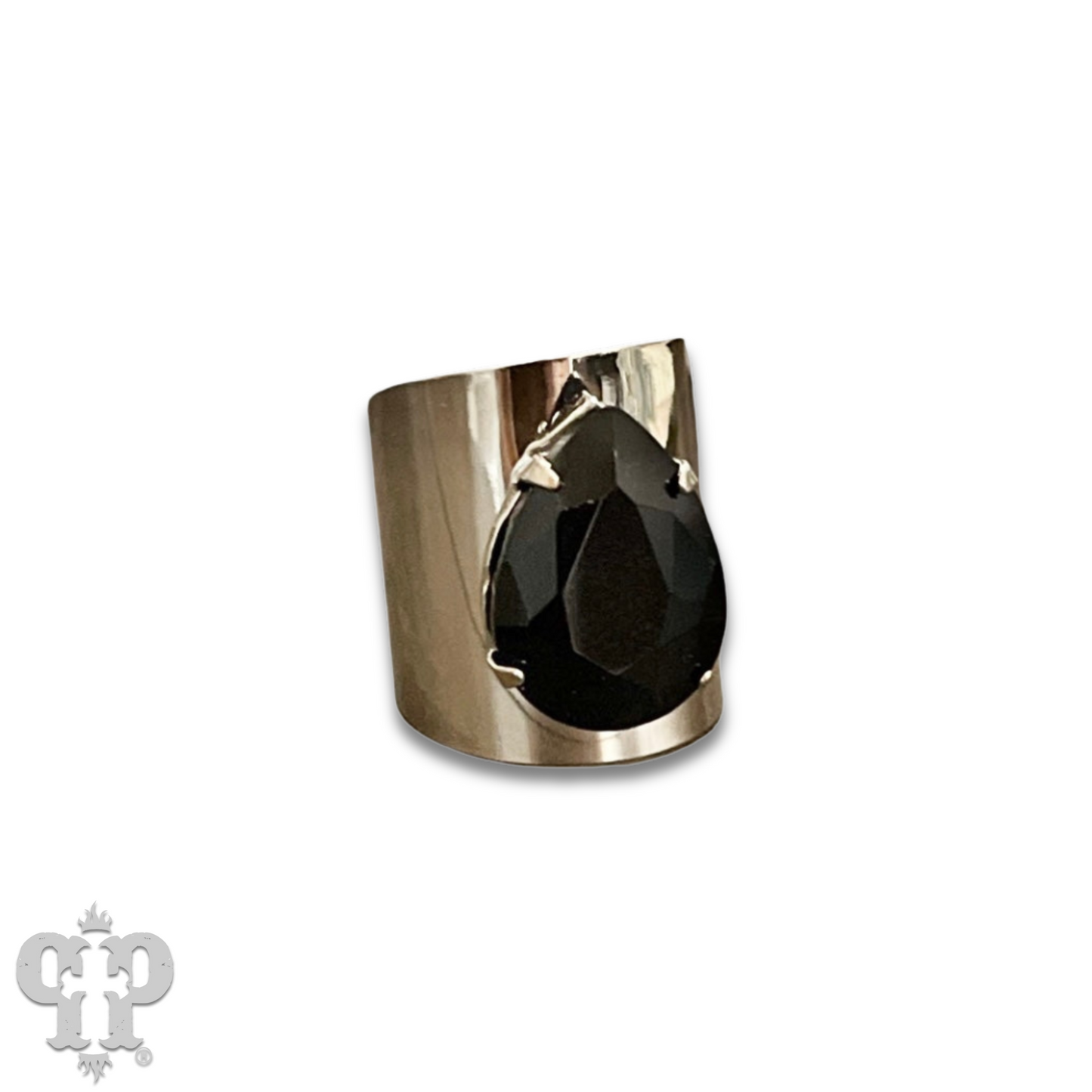 Rhinestone teardrop adjustable base ring