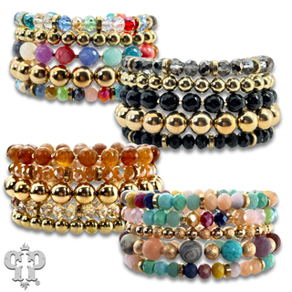 Round bead, curvy fit, stack bracelet