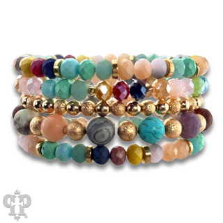 Round bead, curvy fit, stack bracelet