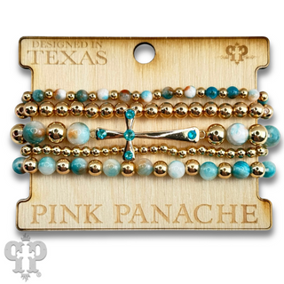 Shiny finish cross bracelet with Austrian crystals