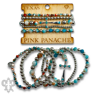 Shiny finish cross bracelet with Austrian crystals