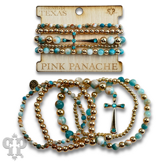 Shiny finish cross bracelet with Austrian crystals