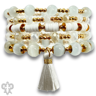 Mixed bead bracelet set with tassel - LC