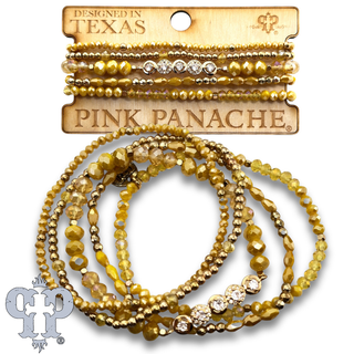 Mixed size bead bracelet with rhinestone accent - LC