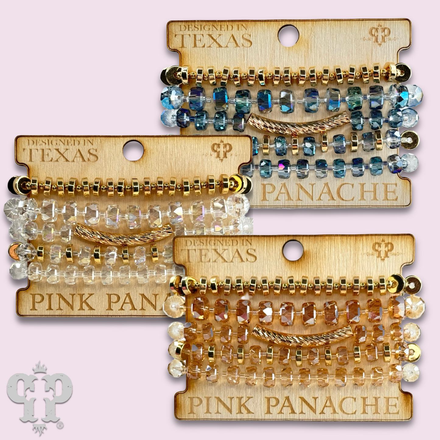 Faceted heishi bead bracelet with twisted tube bead feature