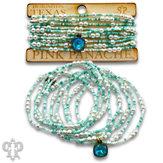 Pearl and color-hue bead bracelet set, Austrian crystal