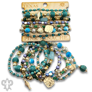 Beaded charm bracelet set