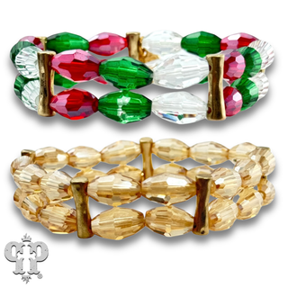 Double strand glass bead bracelet - LC