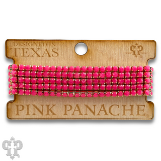 Prong set rhinestone bead bracelet