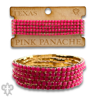 Prong set rhinestone bead bracelet