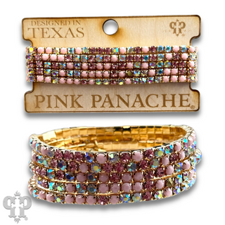 Prong set rhinestone bead bracelet