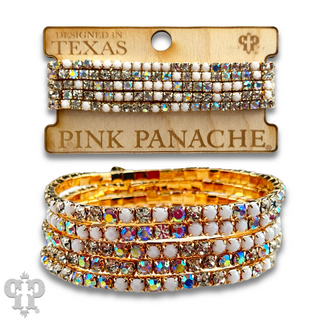 Prong set rhinestone bead bracelet