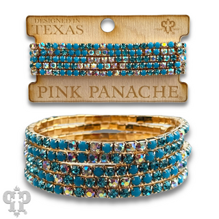 Prong set rhinestone bead bracelet