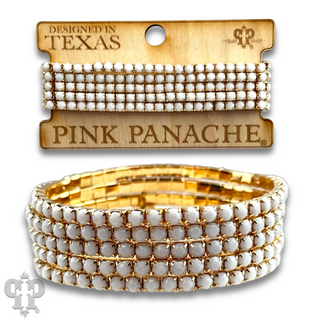 Prong set rhinestone bead bracelet