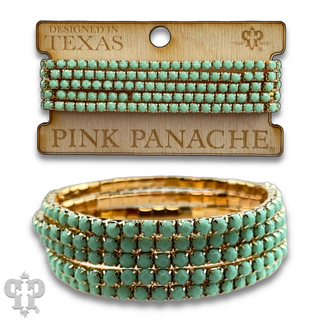 Prong set rhinestone bead bracelet