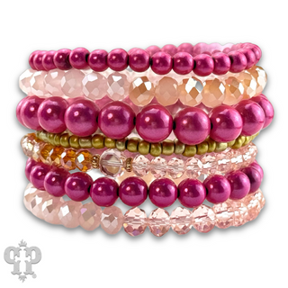 Shining bead mixed bracelet set