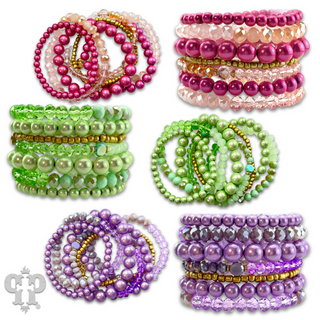 Shining bead mixed bracelet set