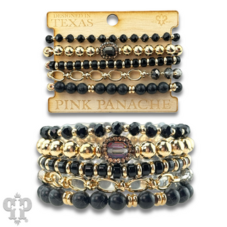 Mixed bead bracelet with chain feature